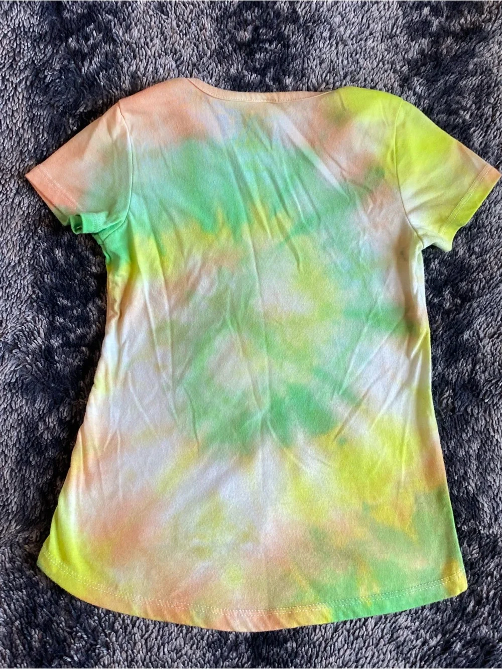 Plan + Purpose Girls 4T Multicolored Reworked Tie Dye Short Sleeve T-Shirt